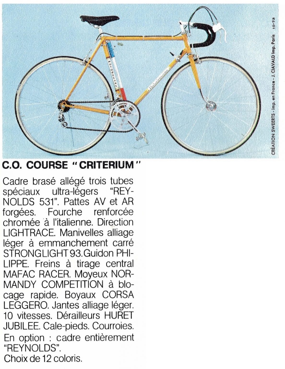 Motobecane „Criterium“, 1973 Vintage Racing Bicycles